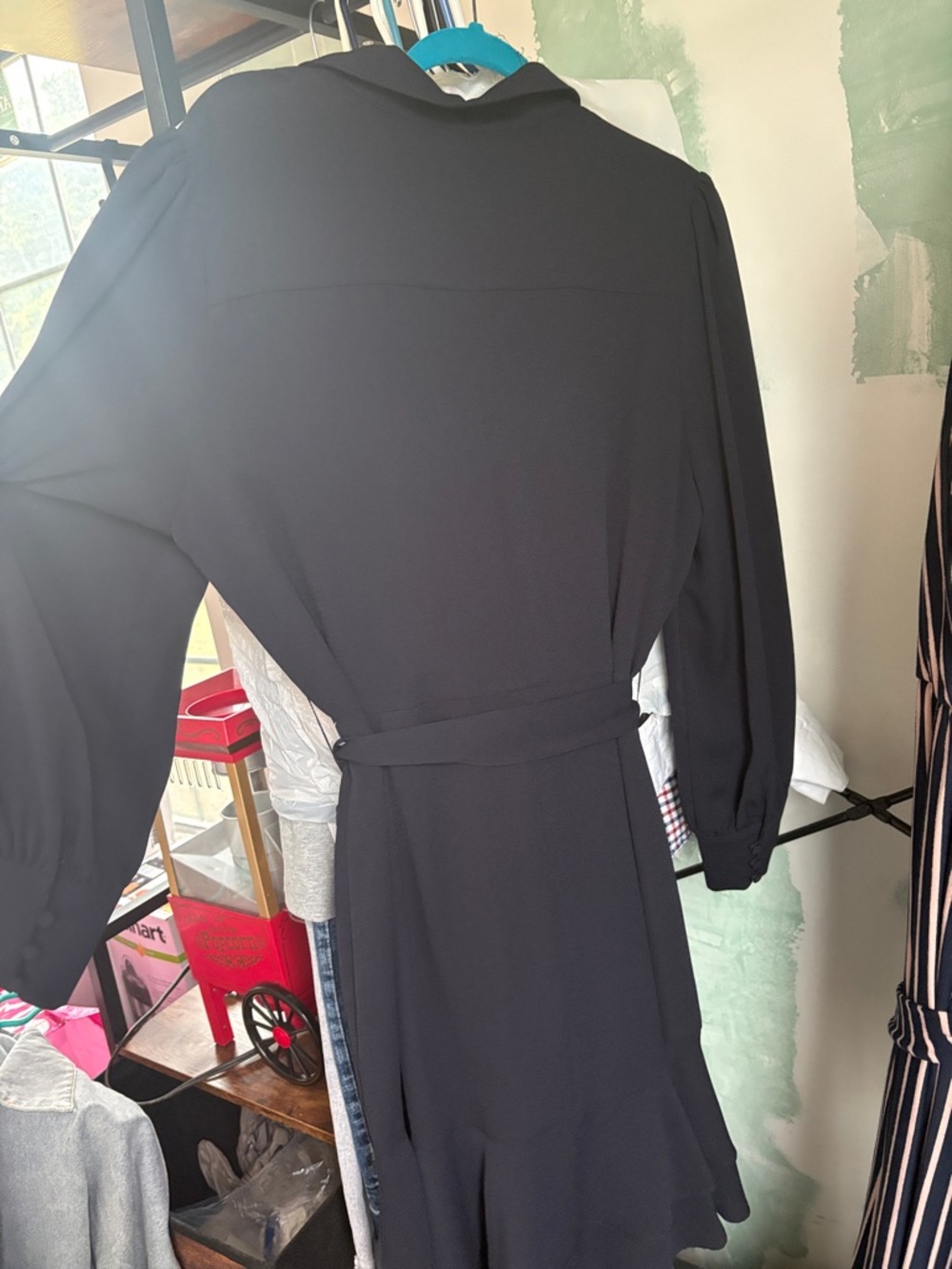 Alex Marie Navy Blue Mini Dress with Tie Waist - Picture 2 of 3